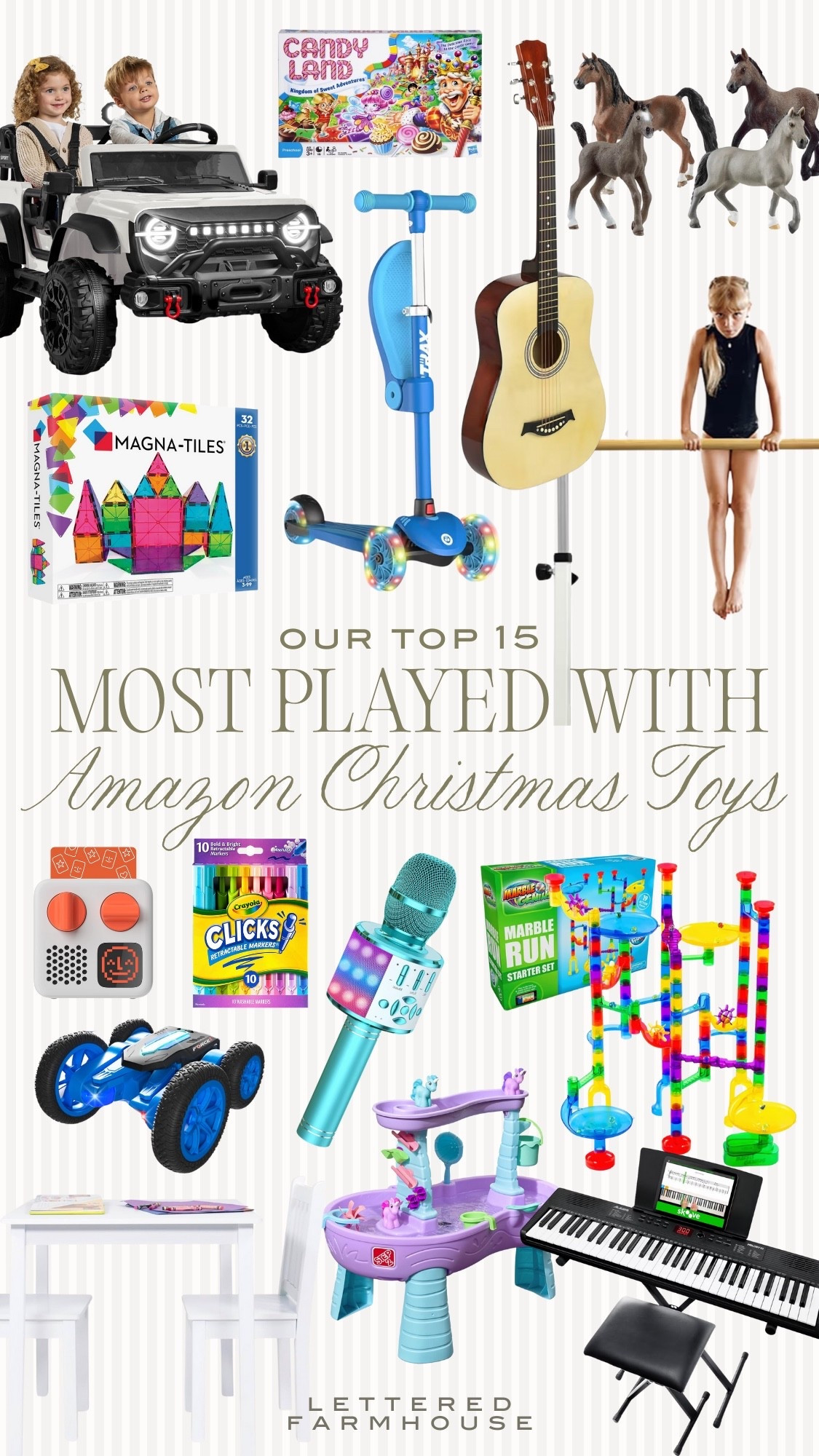 Looking for the best Christmas toys that your kids will actually play with all year long? These are our top 15 most-loved Amazon toys — from ride-on cars and Magna-Tiles to karaoke mics, scooters, marble runs, art sets, and more. Perfect for toddlers, preschoolers, and big kids alike, every toy on this list has been tested and truly kid-approved! Shop these top-rated Amazon Christmas toys now before they sell out and make your holiday gift shopping stress-free! 
#AmazonToys #ChristmasGiftsForKids #HolidayGiftGuide

Amazon Christmas toys, best Amazon toys 2025, top kids toys 2025, most played with toys, Christmas gift ideas for kids, holiday toy guide, Amazon holiday finds, toddler Christmas gifts, preschool toys, STEM toys for kids



#liketkit #LTKKids #LTKGiftGuide #LTKHoliday #LTKGiftGuide
@shop.ltk
https://liketk.it/5BGij

#LTKGiftGuide #LTKKids #LTKFindsUnder50