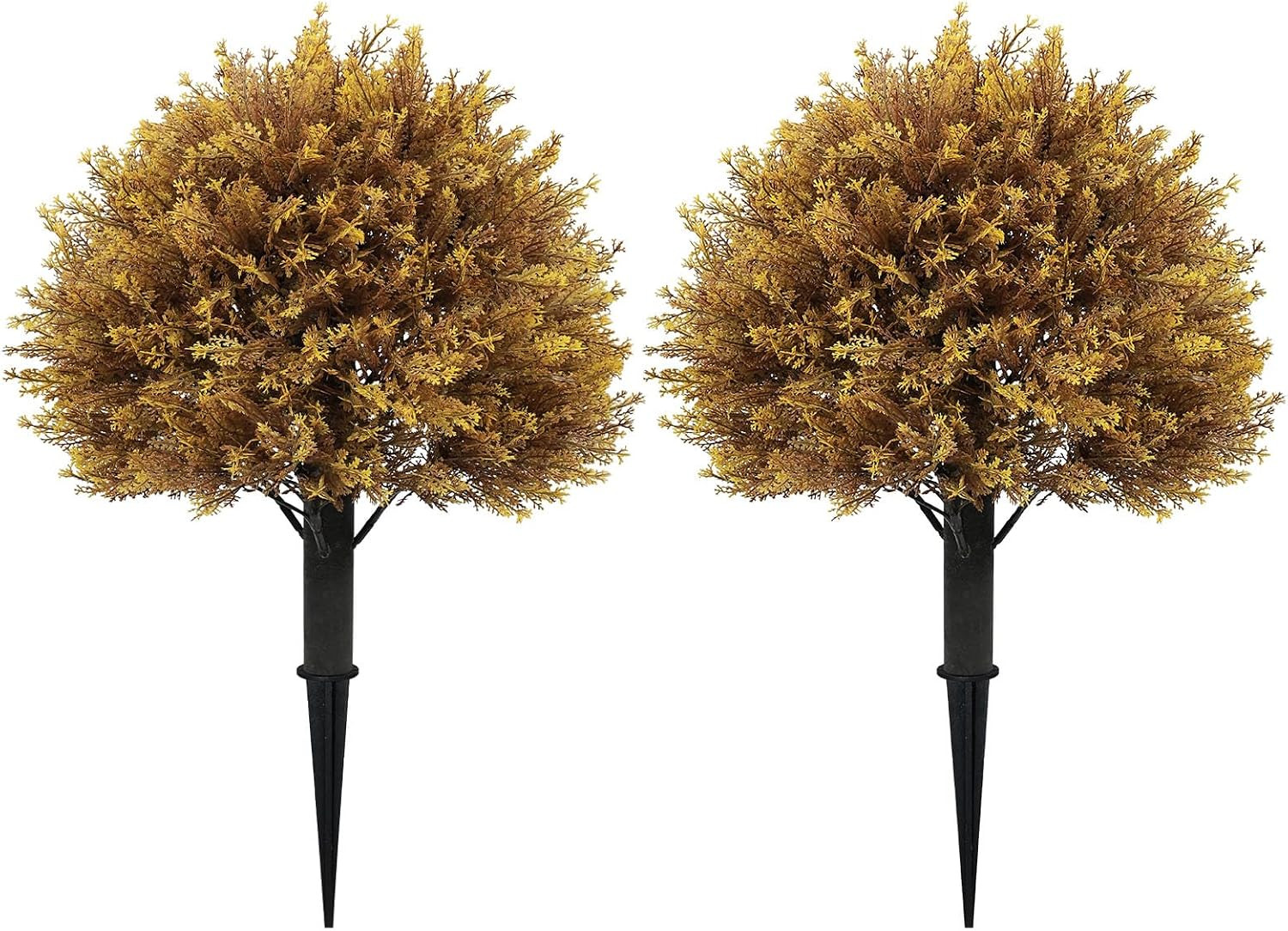 24" Artificial Outdoor Fall Plants, Boxwood Topiary Bushes Shrubs Set of 2 | Amazon (US)