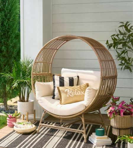 New egg chair by better homes and gardens at Walmart!  Only $297!  I have the style that was popular last year and love it!  My favorite place to sit outside! #walmarthome

#LTKSeasonal #LTKhome