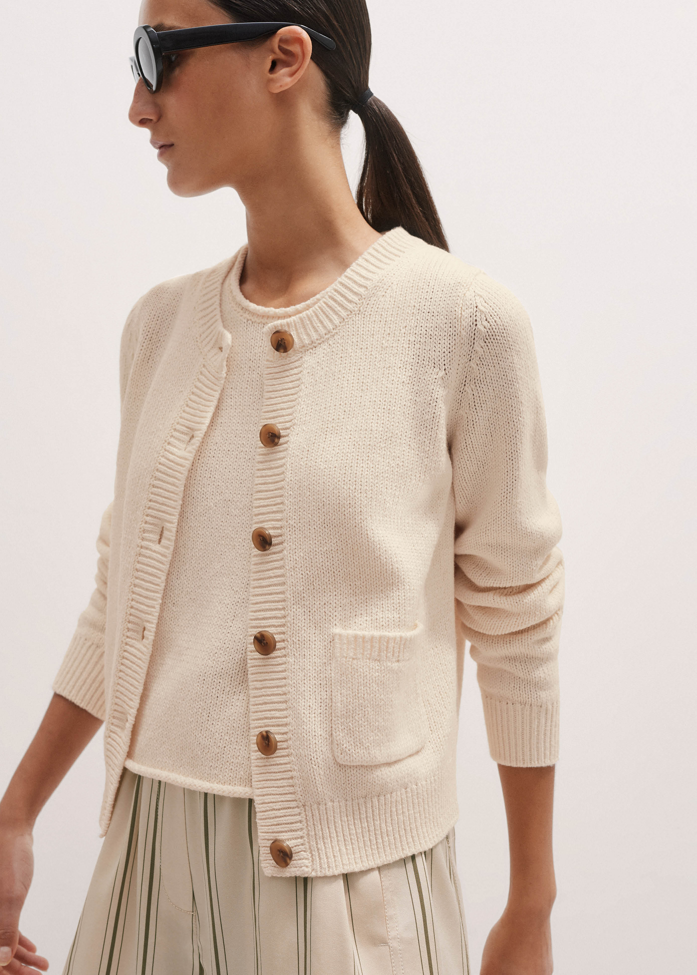 Cotton Linen Boxy Cardigan Cotton + Linen Knit | ME+EM Global (Excluding US)