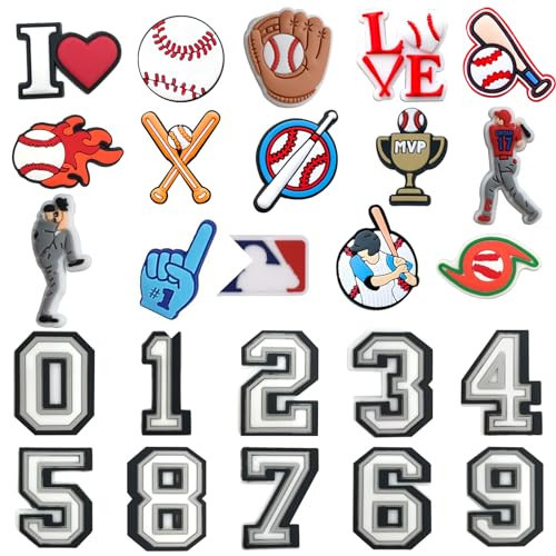 BULKITEM 25PCS Sports Baseball Shoe Charms for Clog Shoe Decoration, Baseball Shoe Charms Accessories Decorations Pack for Boy Girl Women Men Teens Adults | Amazon (US)
