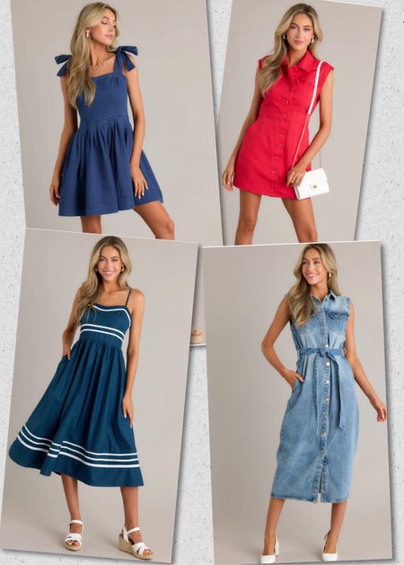 Summer outfits
Baby shower outfits 
Fourth of July outfits 
Red white and blue 
Vacation outfit 
Denim dress 
Medi dress 

#LTKParties #LTKSeasonal #LTKWorkwear