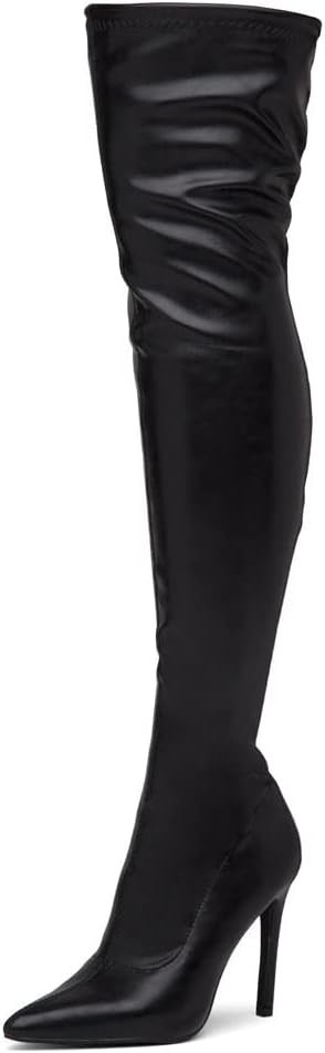Shoe Land Womens JESSENIE Over the Knee Thigh High Boots Long Stretch Pointed Toe Stiletto High H... | Amazon (US)