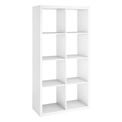 ClosetMaid 4583 Heavy Duty Decorative Bookcase Open Back 8-Cube Storage Organizer in White with H... | Target