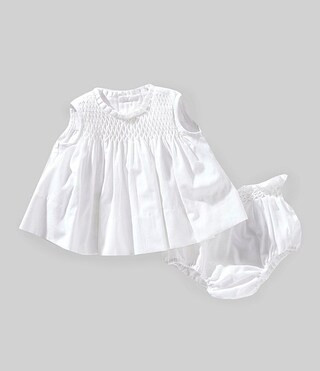 Edgehill Collection x Kristin Ellen Hockman Baby Girls Freja Linen Blend Honeycomb Smocked Top & ... | Dillard's