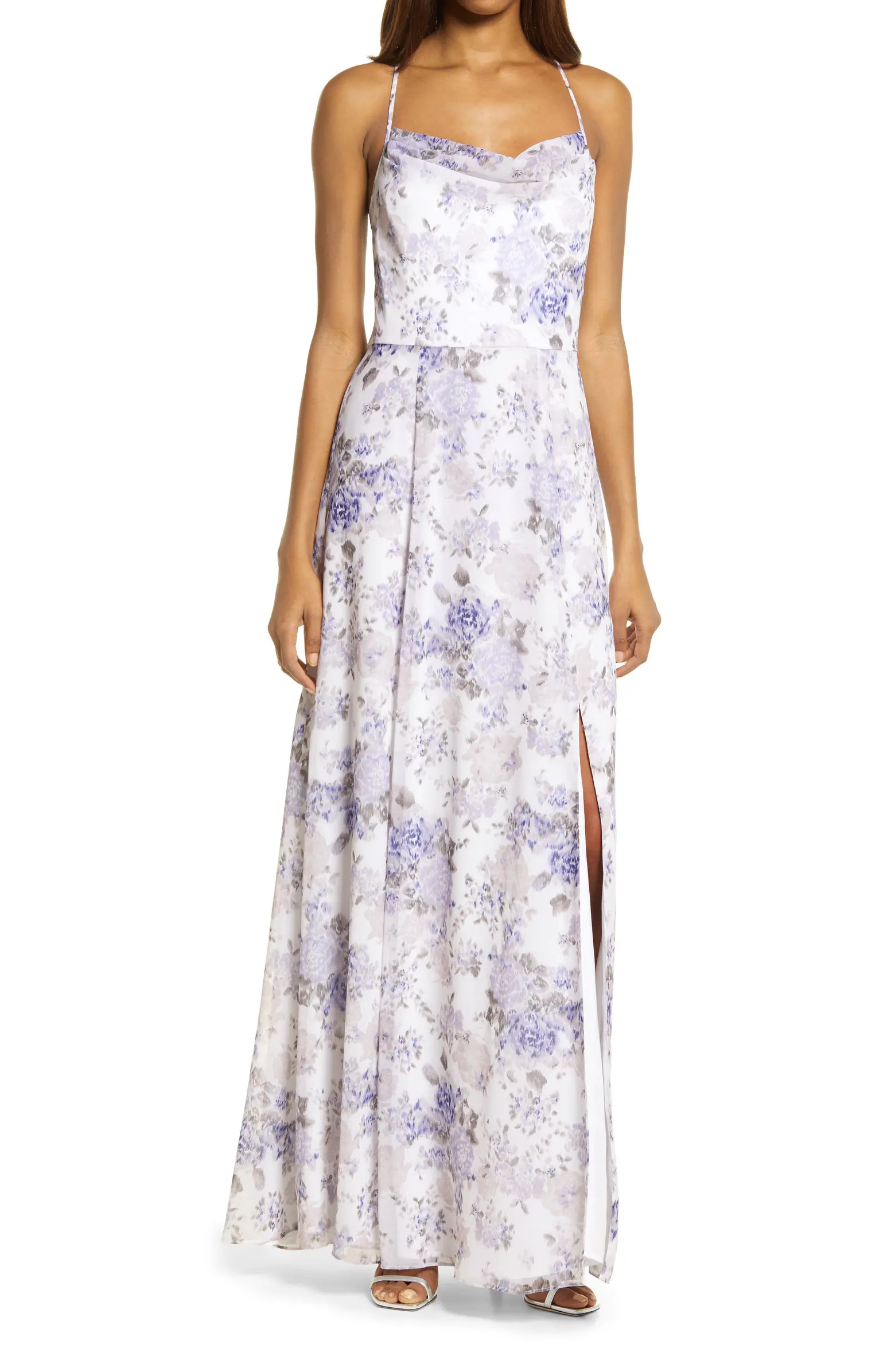WAYF The Wesley Etched Roses Cowl Neck Gown | Nordstrom | Nordstrom