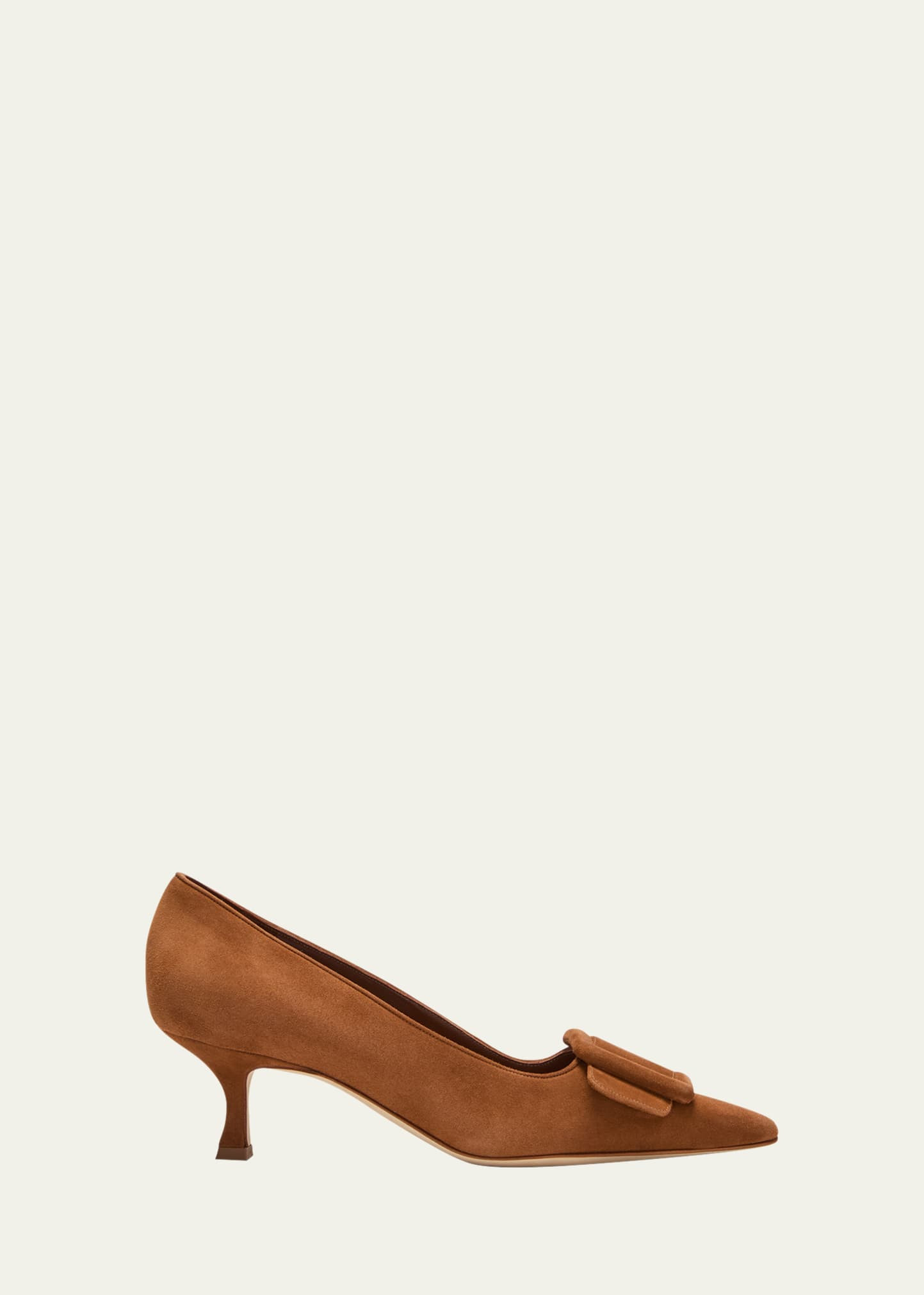 Manolo Blahnik Maysale Suede Buckle Pumps | Bergdorf Goodman