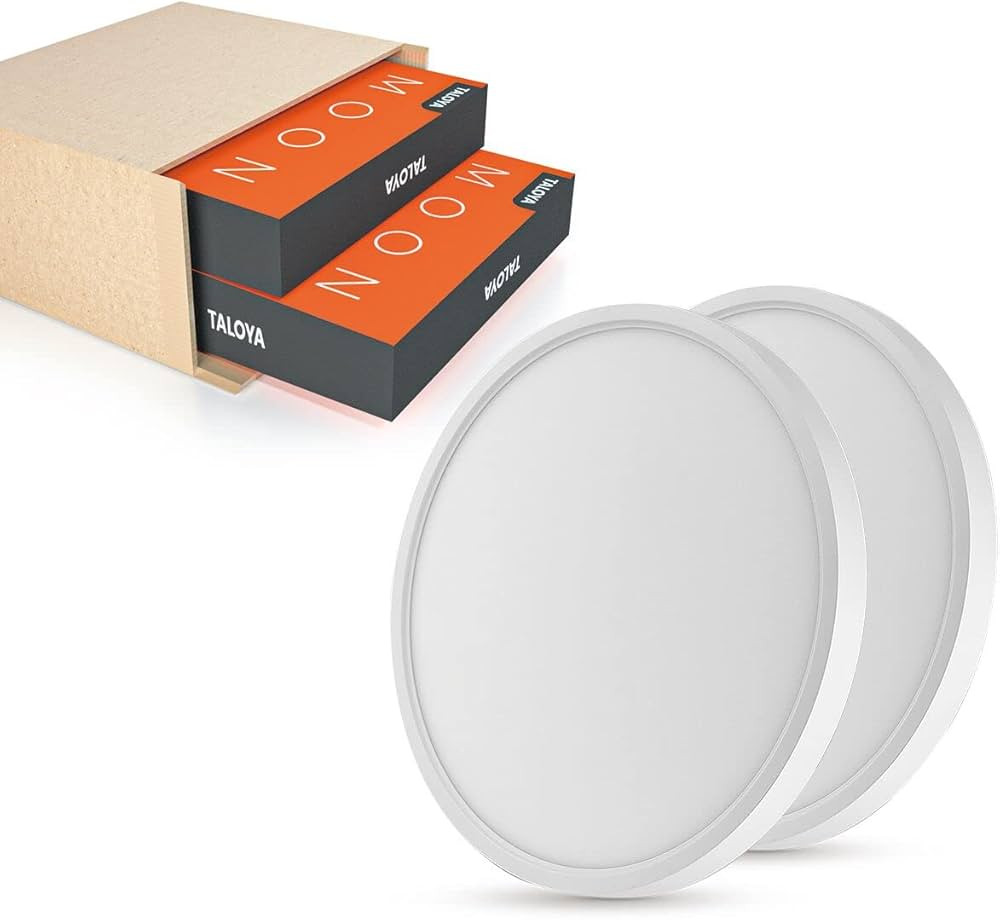 TALOYA Surface Mount LED Ceiling Light 12 Inch-2 Pack Black Shell, Equivalent to Traditional 200W... | Amazon (US)