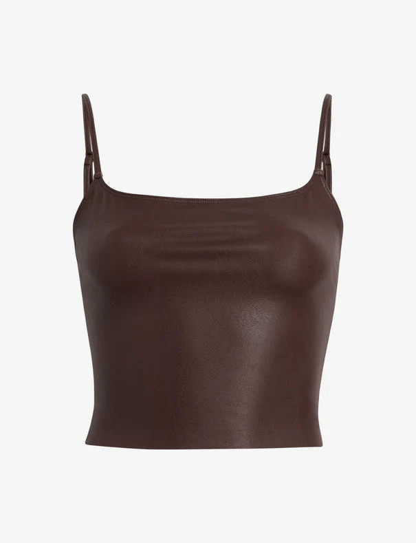 Faux Leather Cami Crop Top | Care Tucker