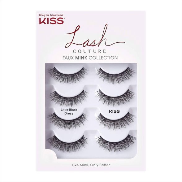 Kiss Lash Couture Faux Mink Collection Fake Eyelashes - Little Black Dress - 4 Pairs | Target