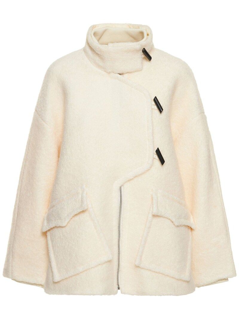 Wool bouclé drop shoulder jacket | Luisaviaroma
