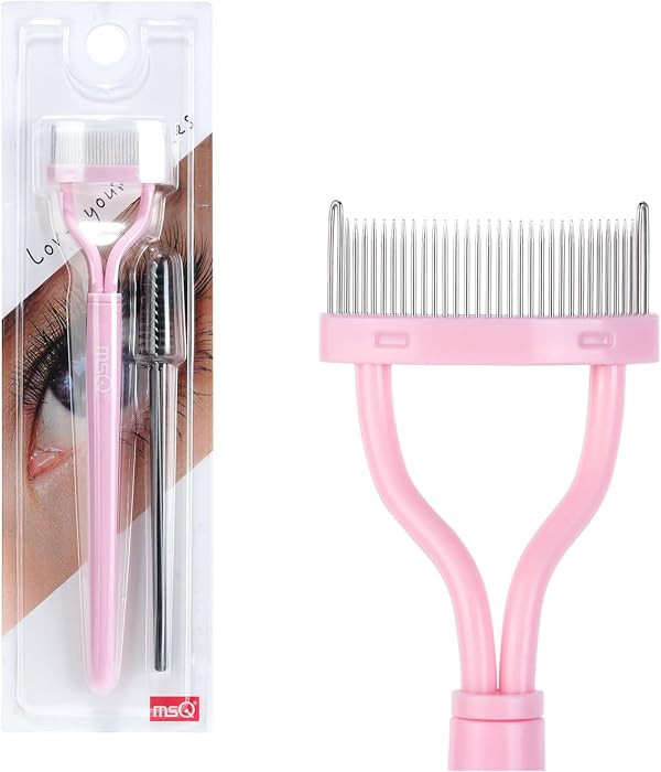 Eyelash Comb Separator MSQ Eyelash Mascara Brush and Comb Lash Separator With Comb Cover Arc Desi... | Amazon (US)