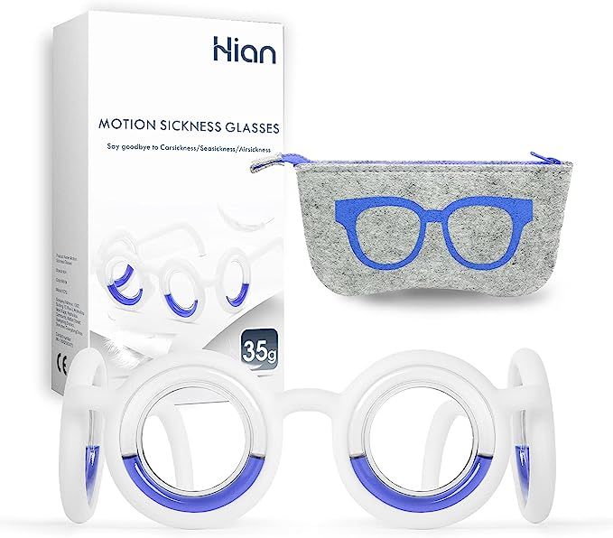 Hion Anti- Motion Sickness Smart Glasses, Ultra-Light Portable Nausea Relief Glasses, Raised Airs... | Amazon (US)