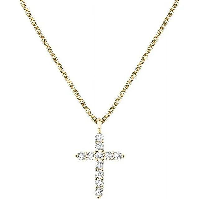 PAVOI 14K Yellow Gold Plated Cross Necklace for Women | Cross Pendant | Gold Necklaces for Women | Walmart (US)