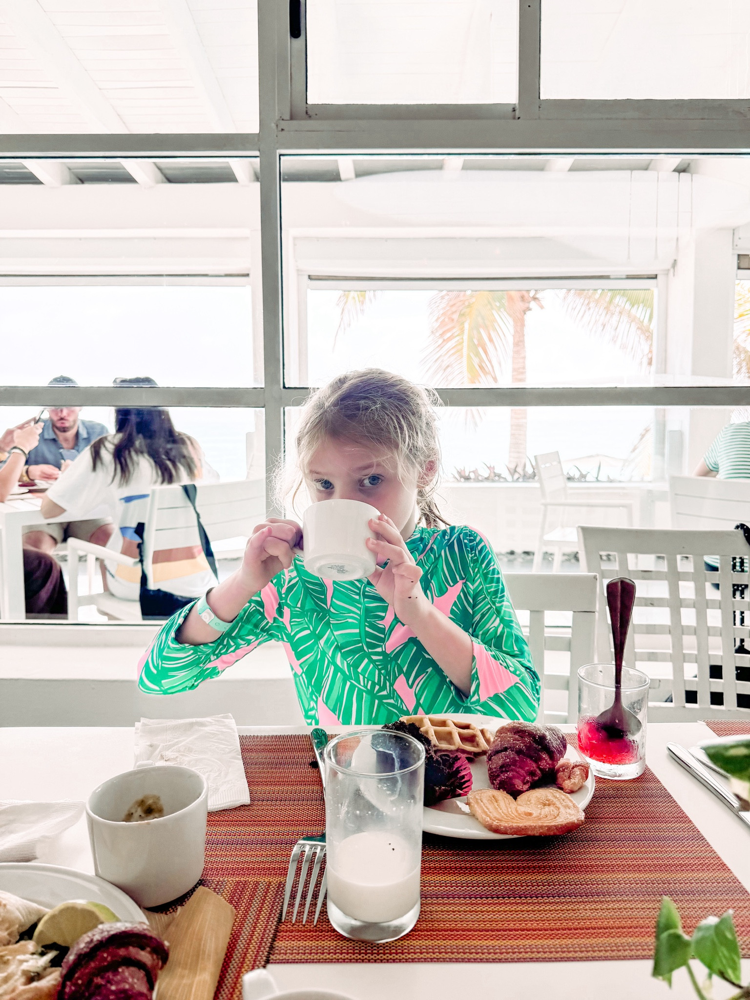 Pinky’s up at breakfast (Mexican hot chocolate of course) 
