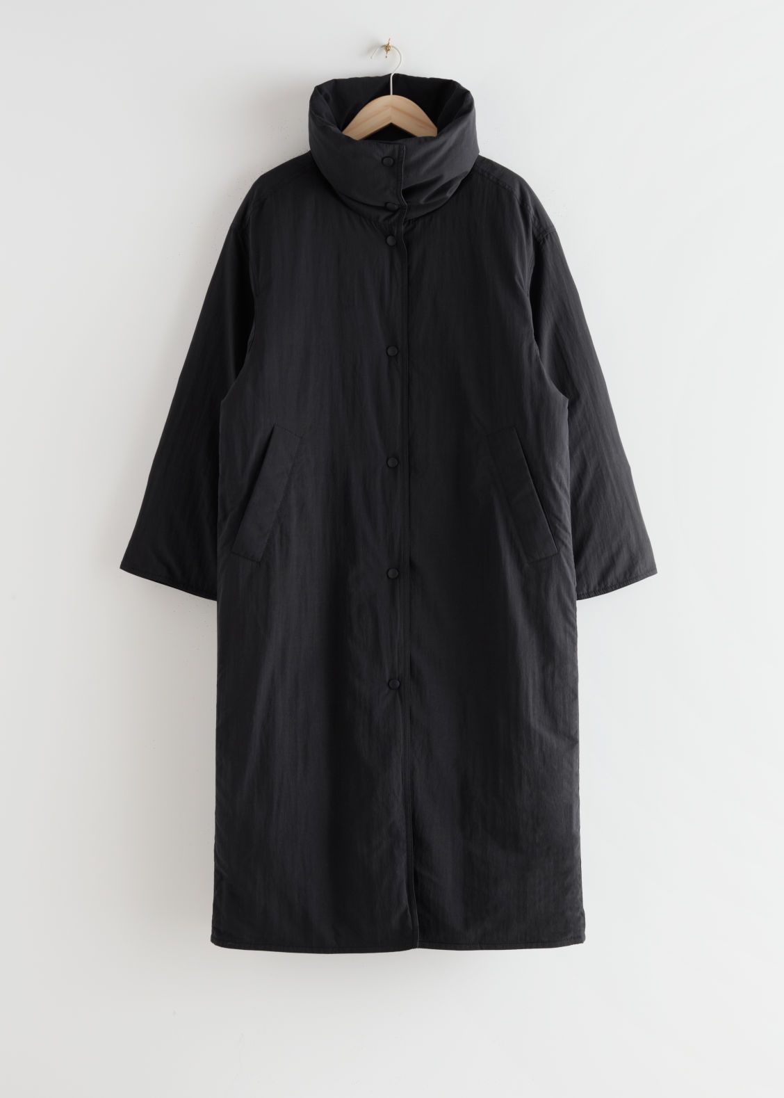 Oversized Boxy Long Puffer Jacket - Black | & Other Stories (EU + UK)