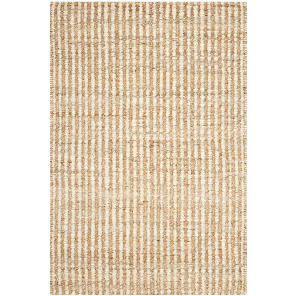 Washed Stripes Jute Rug, 3'x5', Natural & Ivory | West Elm (US)