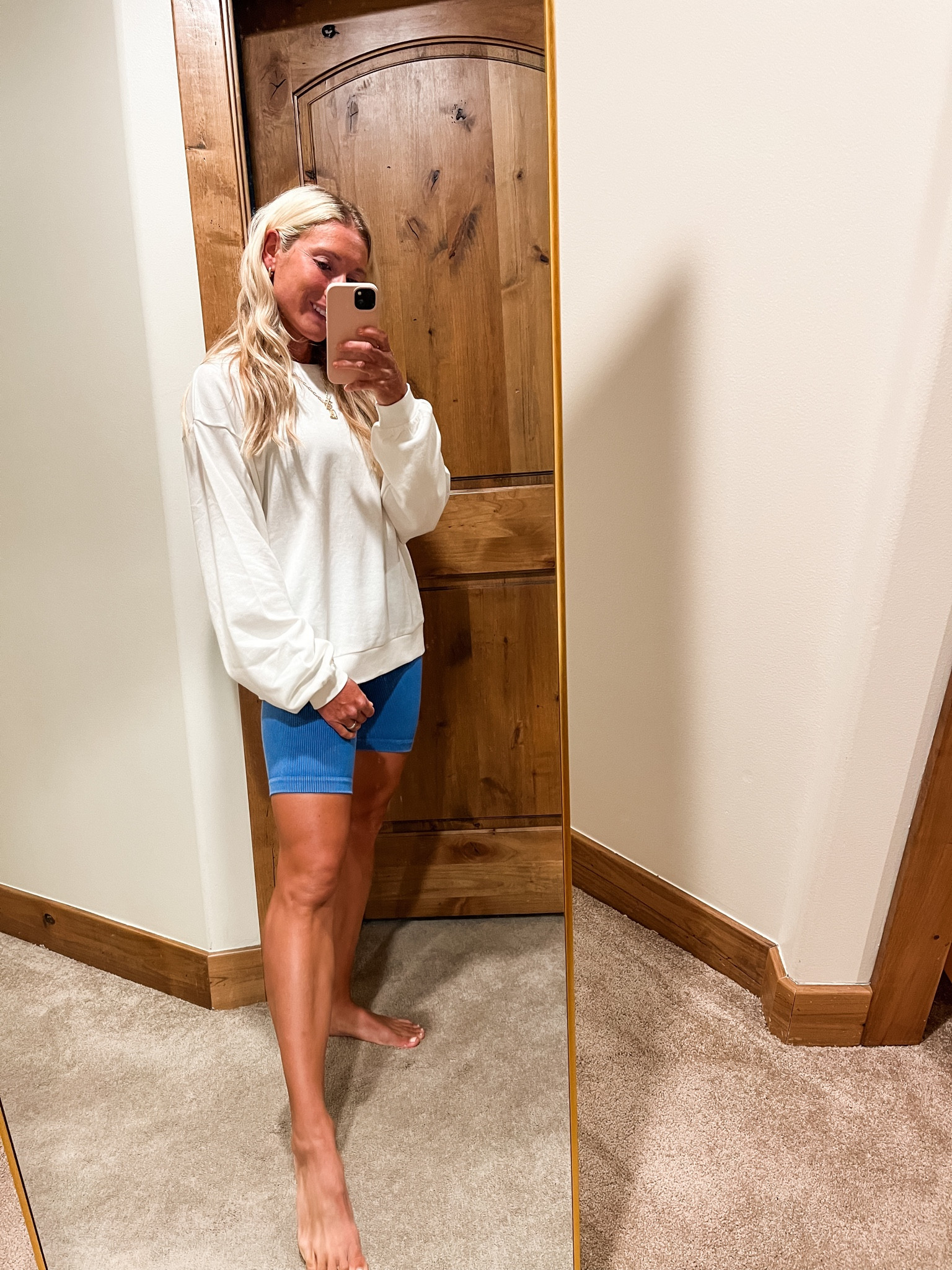 Target oversized sweater and ribbed biker shorts 💙 
X small in both

#LTKstyletip #LTKunder50 #LTKsalealert