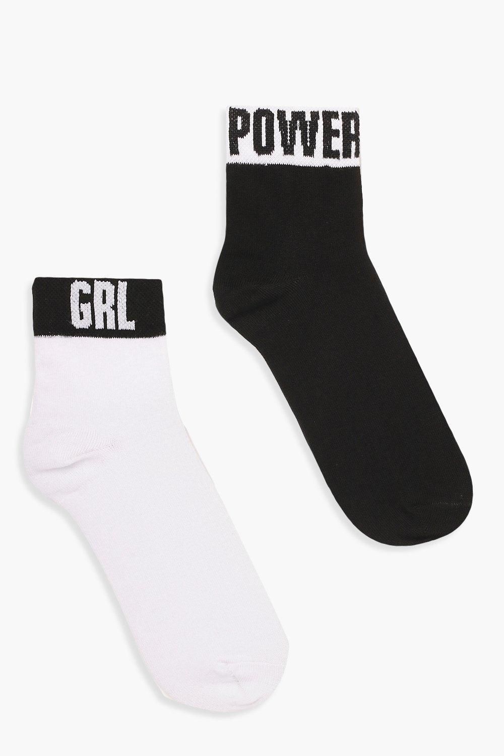 Girl Power 2 Pack Socks | Boohoo.com (US & CA)