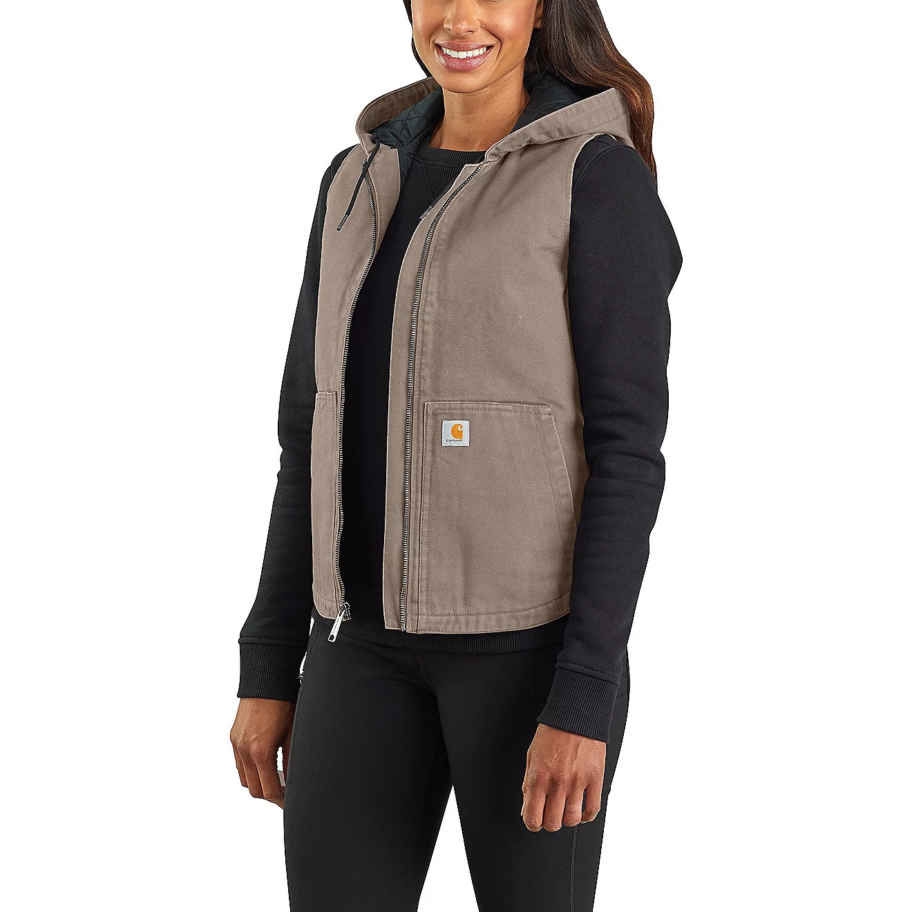 Carhartt Women's Washed Duck Insulated Hooded Vest | Academy Sports + Outdoors
