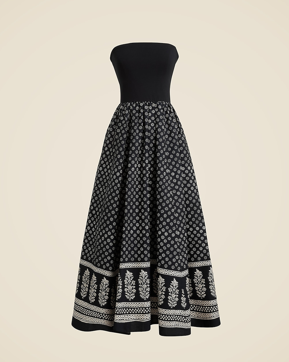 Strapless mixy dress in block print | J. Crew US