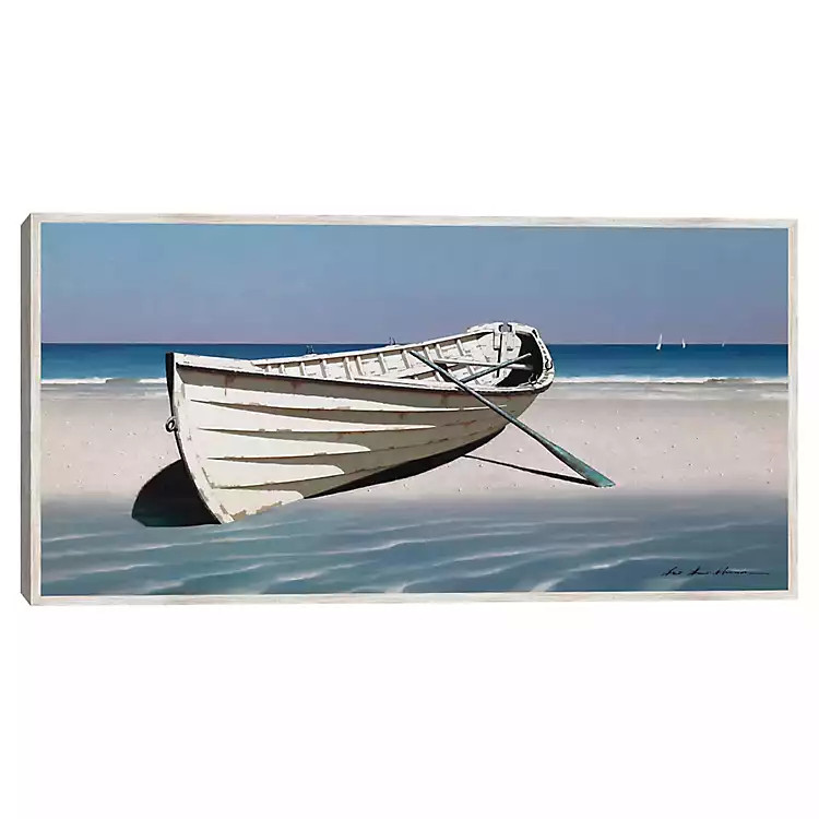 Boat on the Beach Framed Canvas Art Print | Kirkland's Home