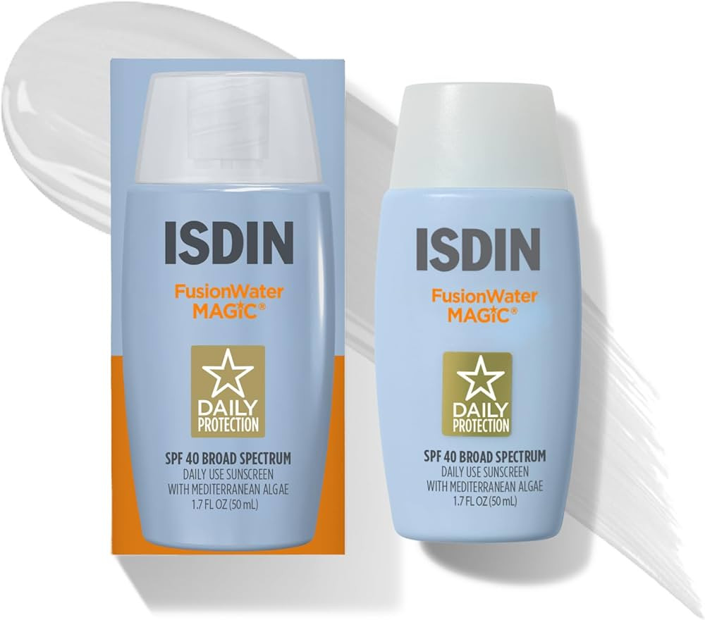 ISDIN Fusion Water MAGIC SPF 40, Lightweight Sunscreen For Face with Hyaluronic Acid and Vitamin ... | Amazon (US)