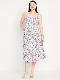 Fit &amp; Flare Sleeveless Midi Dress | Old Navy (US)