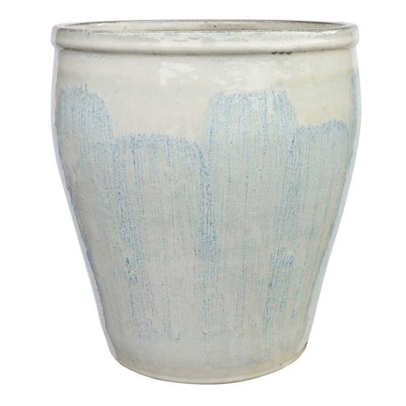 Honeybloom Berlin Blue Ceramic Planter, 10.5" | At Home