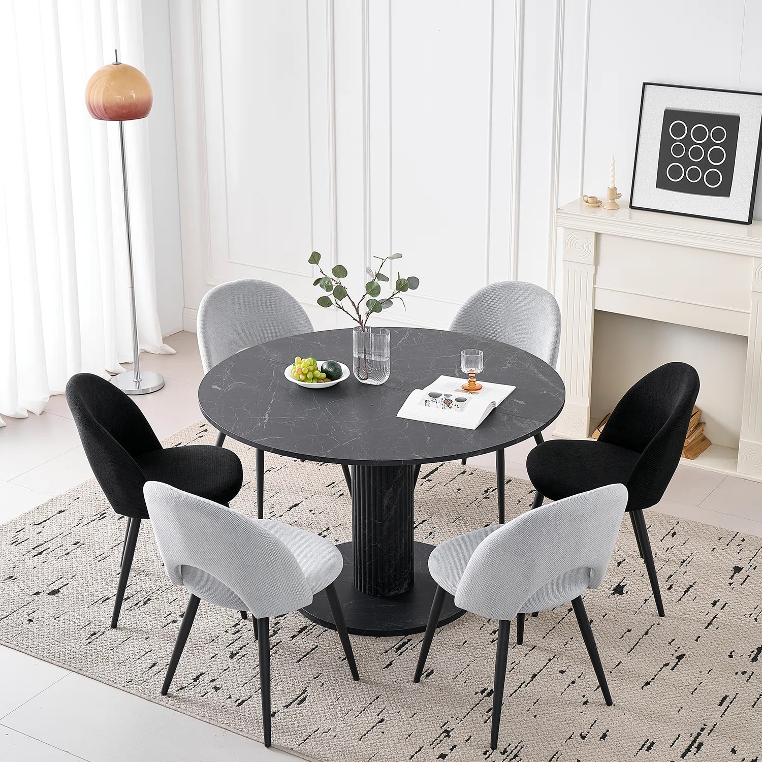 Modern Dining Table - Round Table - For 4-6 People - 115X 75 Cm (W X H) | Wayfair UK