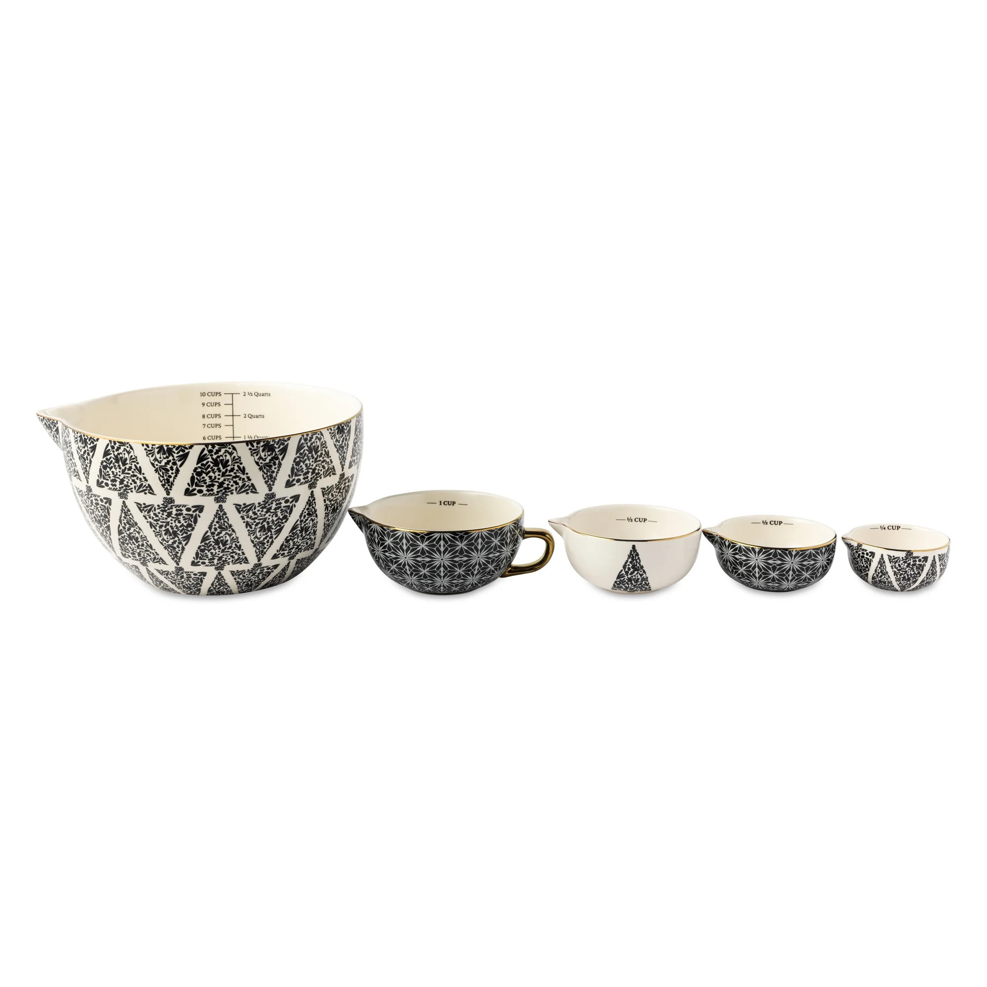 Thyme & Table, Ceramic Mixing Bowl and Measuring Cup Set, Tree Pattern | Walmart (US)
