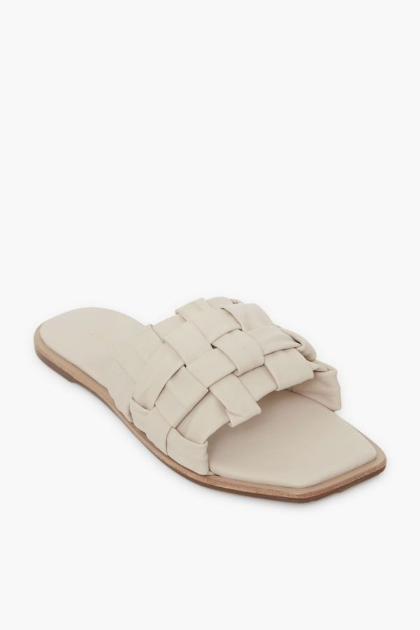 Cement Belinha Basketweave Allover Leather Slide | Tuckernuck (US)