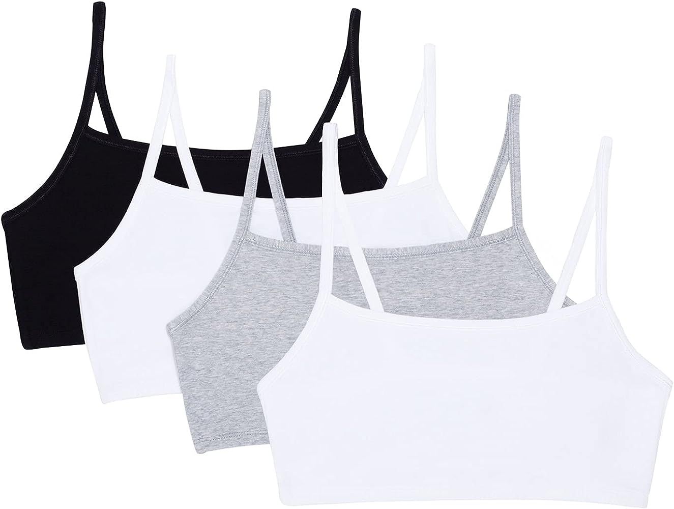 Fruit of The Loom Women's Spaghetti Strap Cotton Pull Over 3 Pack Sports Bra in Fashion Colors | Amazon (US)