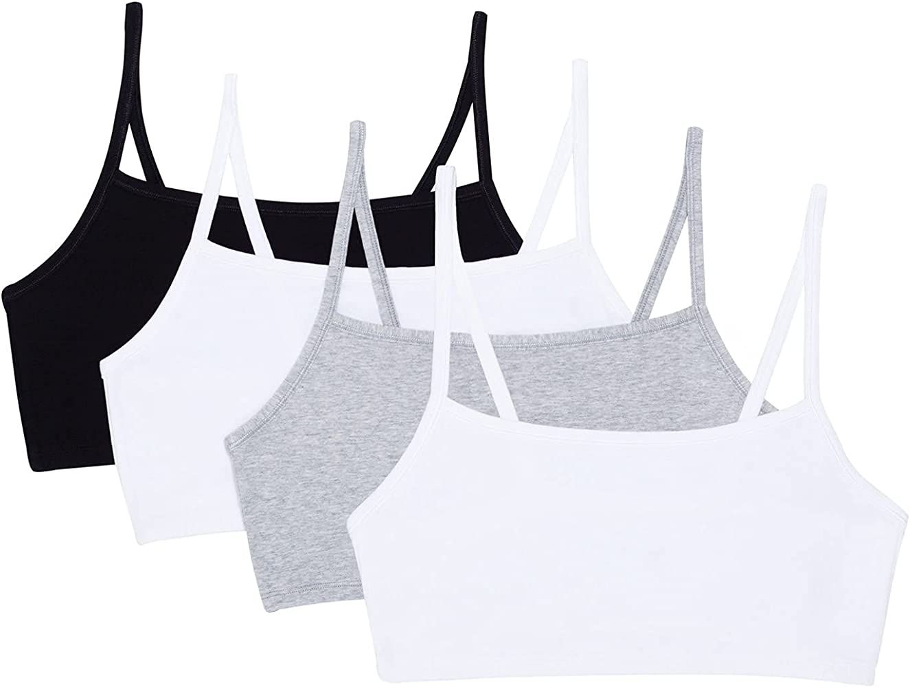 Fruit of The Loom Women's Spaghetti Strap Cotton Pull Over 3 Pack Sports Bra in Fashion Colors | Amazon (US)
