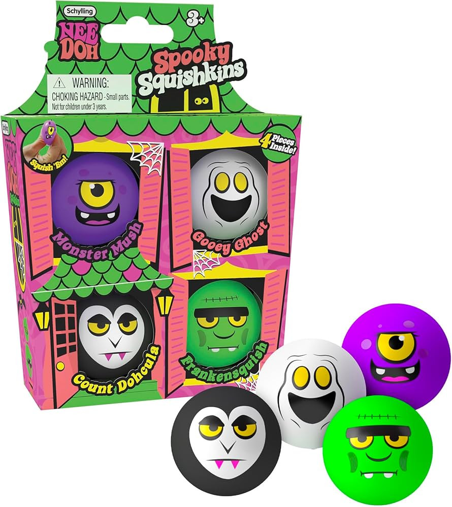 Schylling NeeDoh Squishkins Haunted House - Halloween Squeeze Toy - Contains 4 Mini Groovy Globs ... | Amazon (US)