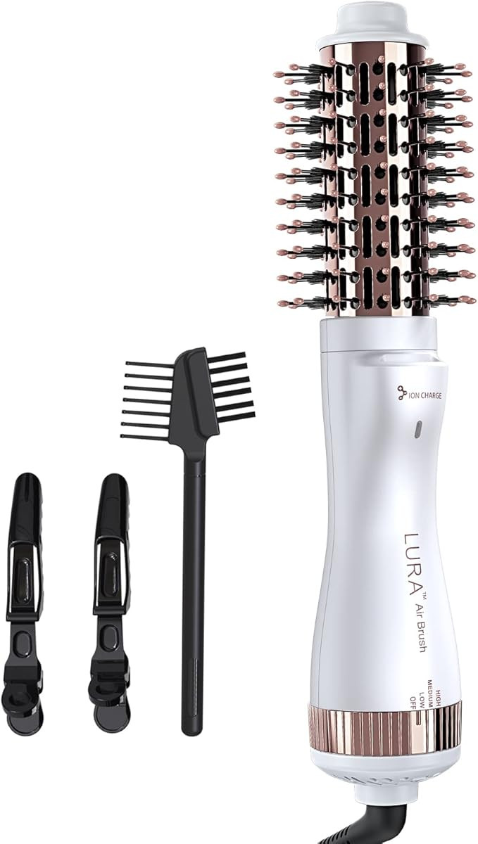 LURA Round Brush Blow Dryer,1.5 Inch Hot Air Brush,Plasma Hair Dryer Brush Blow Dryer Brush in On... | Amazon (US)