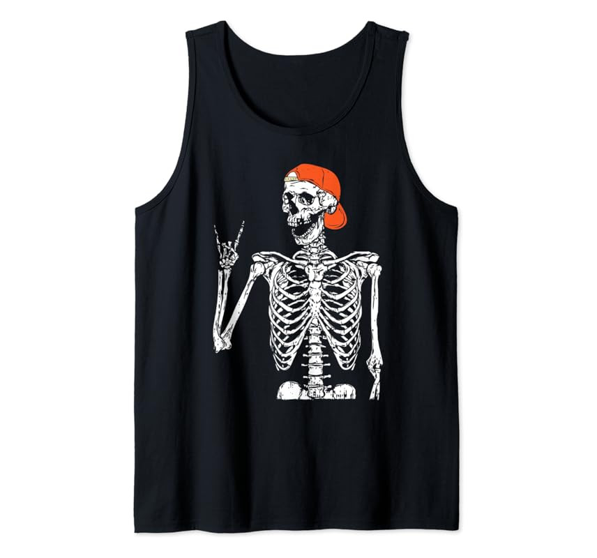 Rocker Skeleton Hand Rock On Costume Funny Halloween Gifts Tank Top | Amazon (US)