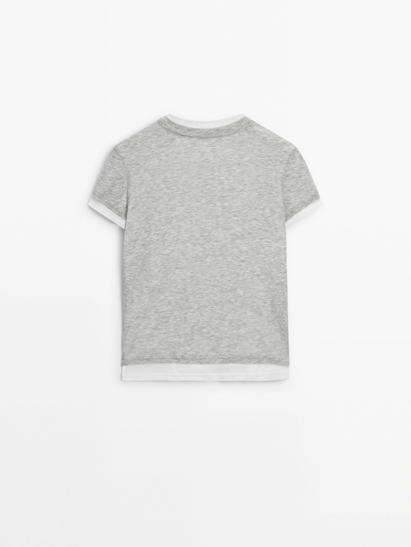 Ribbed double short sleeve T-shirt | Massimo Dutti US