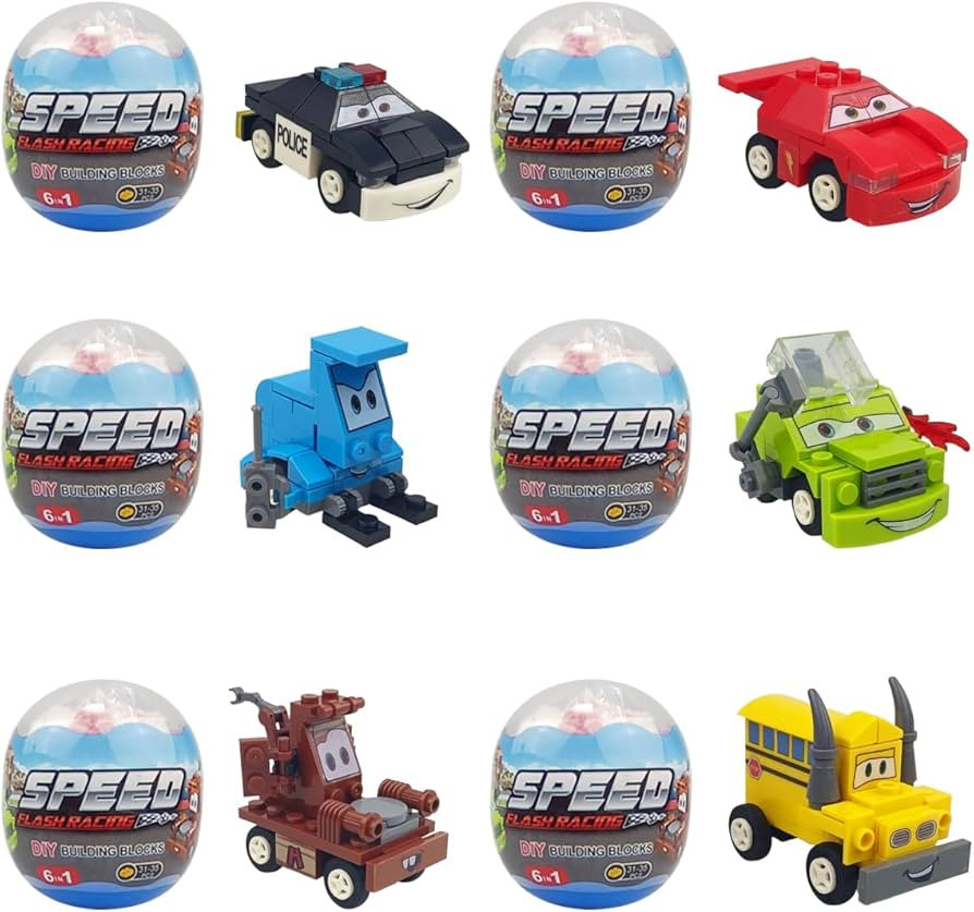 Anditoy 6 Pack Easter Eggs with Vehicle Building Block Toys Inside for Kids Boys Girls Teens East... | Amazon (US)