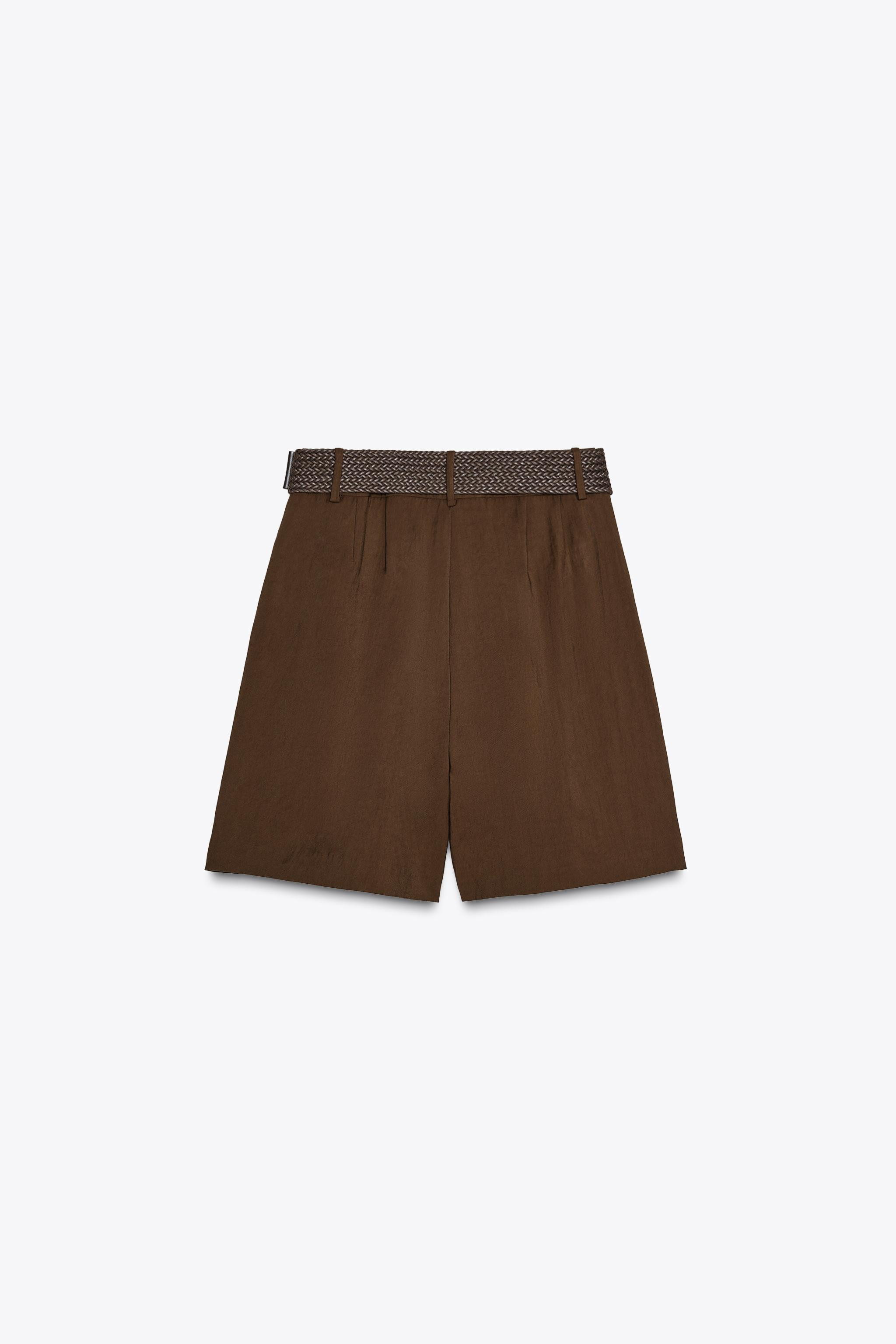 PLEATED BELT SHORTS | Zara US