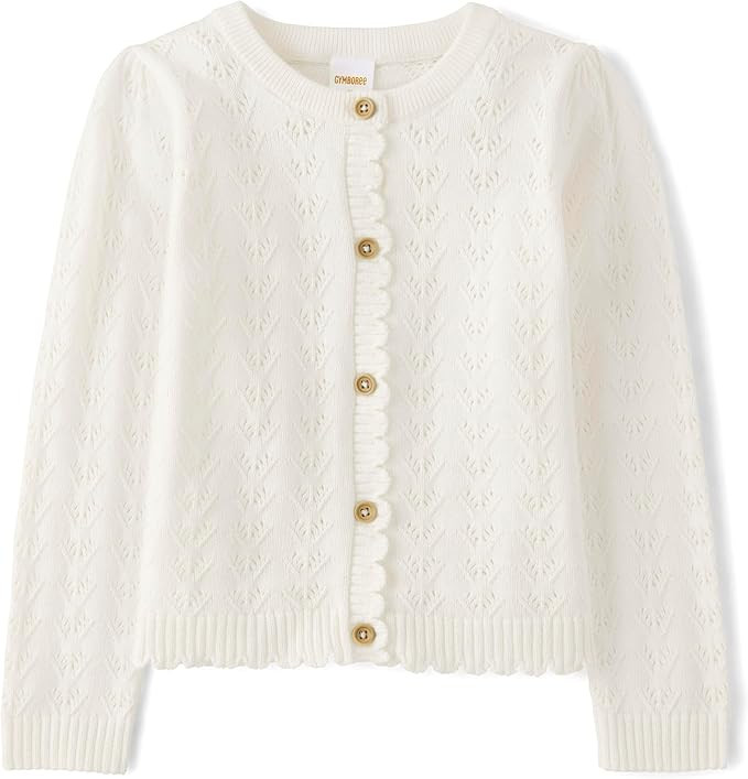 Gymboree Girls' and Toddler Long Sleeve Button Front Cardigan | Amazon (US)