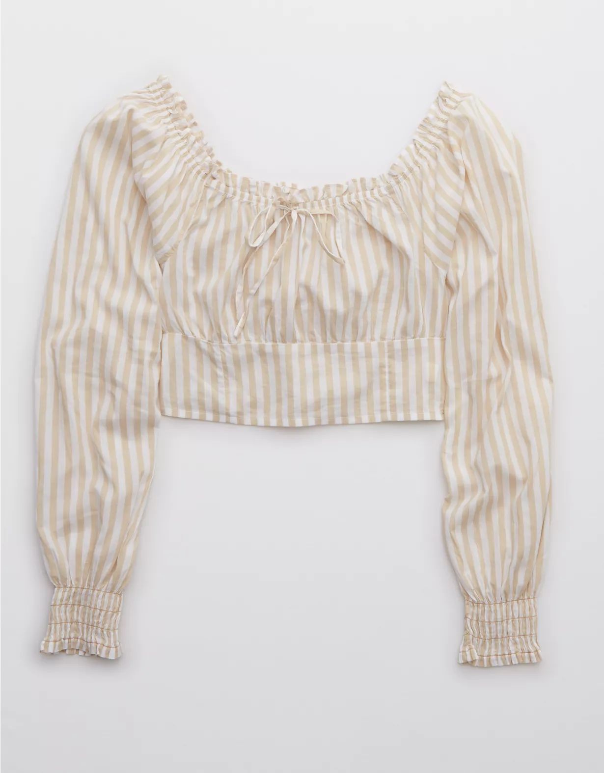 Aerie Woven Pretty Long Sleeve Top | American Eagle Outfitters (US & CA)