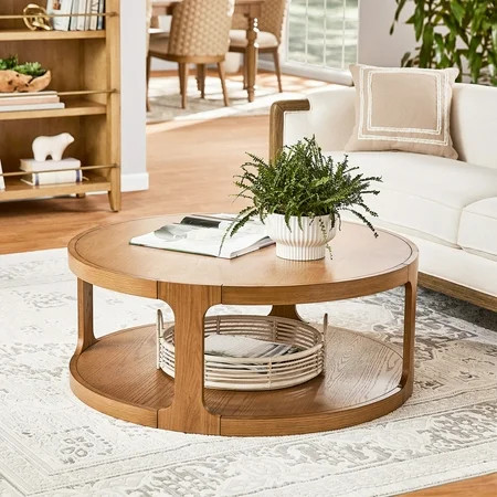My Texas House Haven Round Coffee Table, Warm Brown Finish | Walmart (US)
