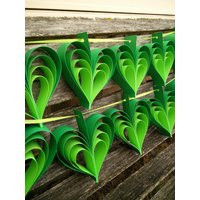 Green Ombre Heart Garland, 10 Hearts. Wedding Decor, Shower Decoration, Home Decor. Party Custom Orders Welcome | Etsy (US)