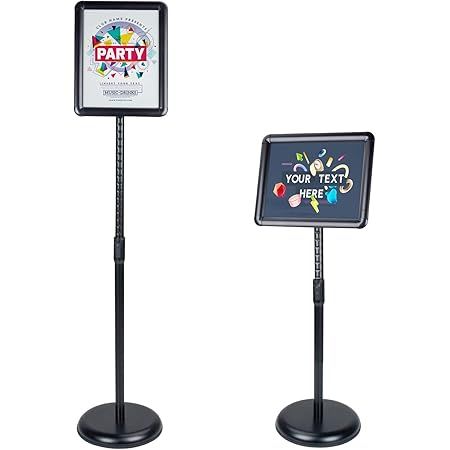 Adjustable Pedestal Sign Holder Poster Stand - 8.5 x 11 Inch Vertical & Horizontal Sign Stand Dis... | Amazon (US)