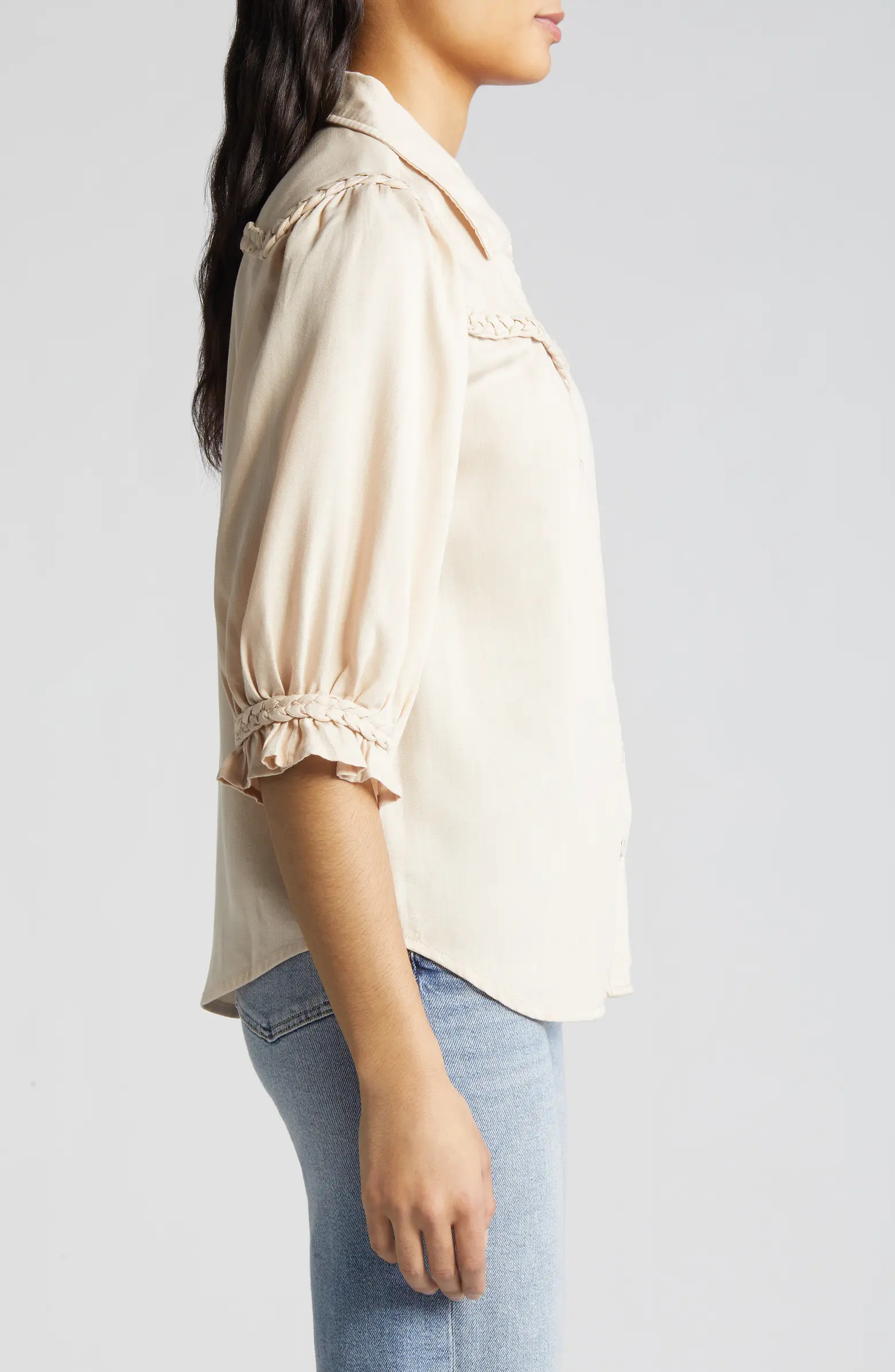 Blouson Sleeve Western Button-Up Shirt | Nordstrom