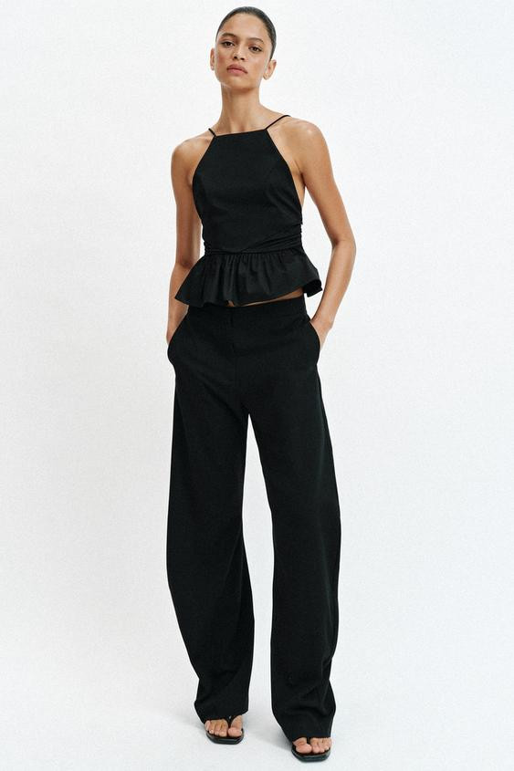 PEPLUM HALTER TOP | Zara US