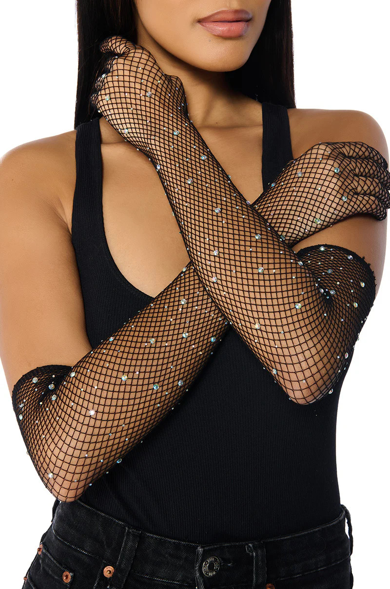 BLING YA LIFE FISHNET GLOVES | AKIRA