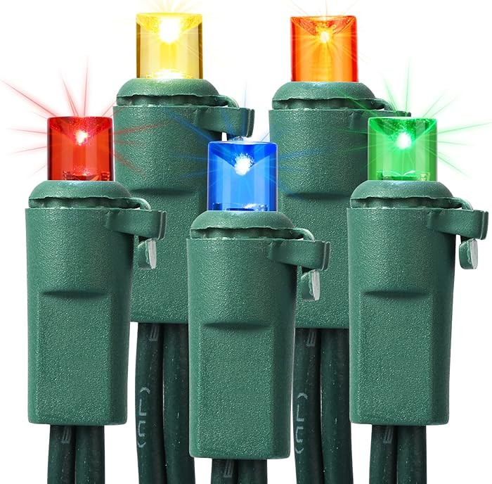 Brizled Multicolor Christmas Lights, 33ft 100 LED 5MM Wide Angle Gentle Twinkle Christmas Lights,... | Amazon (US)