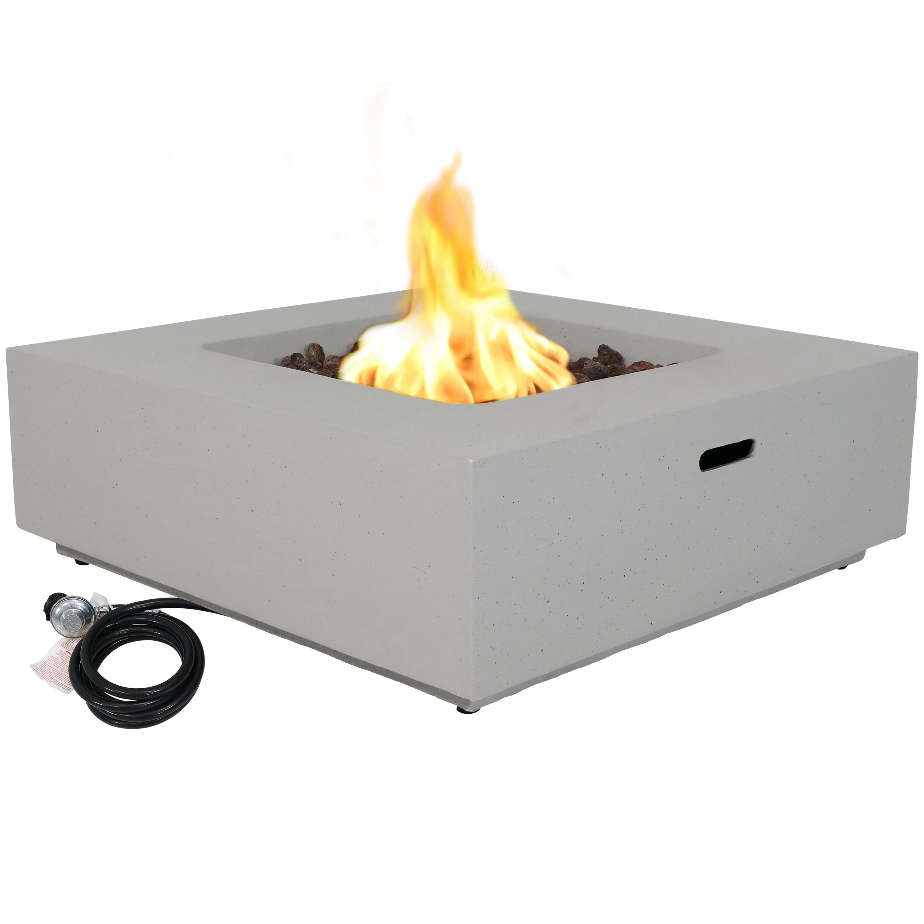Merser 12'' H x 34.75'' W Concrete Propane Outdoor Fire Pit | Wayfair North America